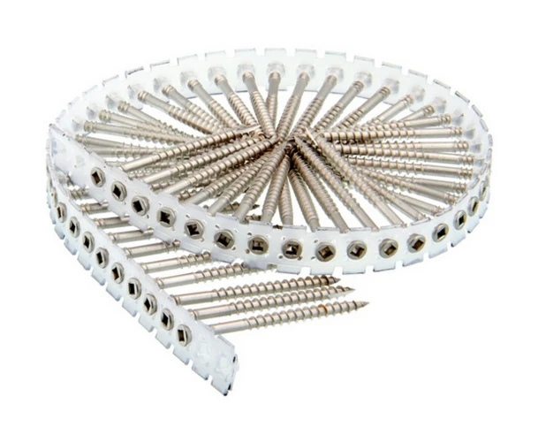 S10R50T17SS SENCO® 50mm x 10Ga. Stainless 304 Flat Head Coarse Collated Flooring Screws, 1,000pcs/Box