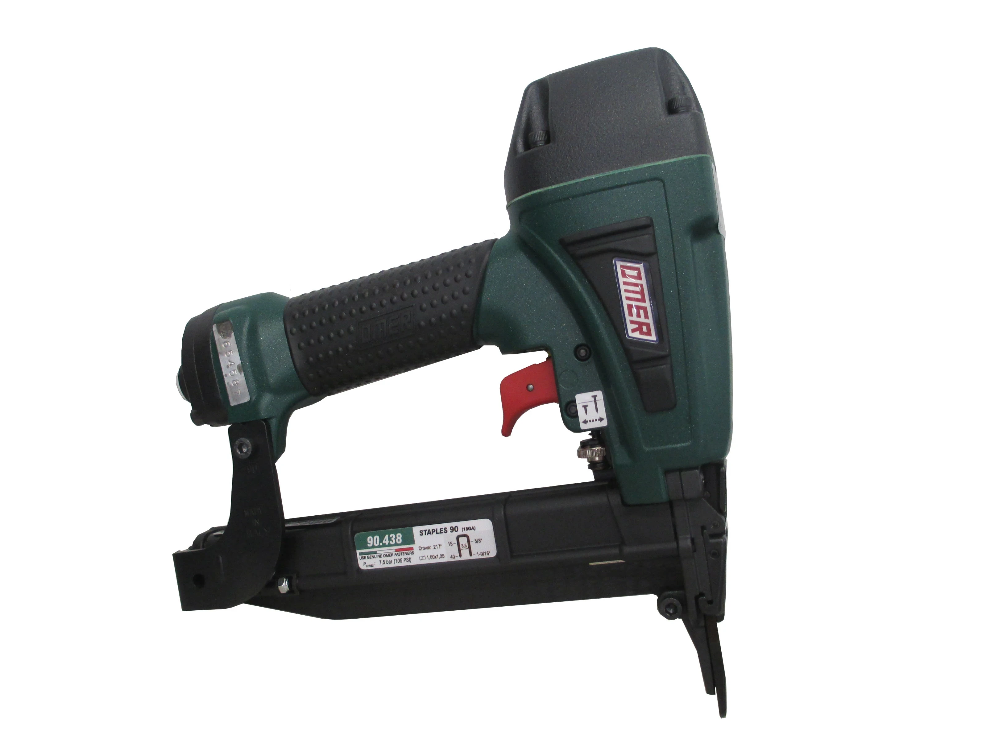 90.438 OMER® 18 Gauge Air Stapler with a Top Loading Magazine Medium Size