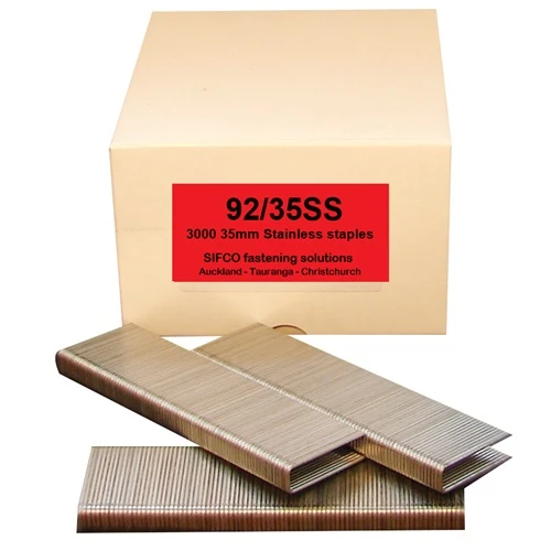 92/35SS SIFCO® 35mm Stainless 18 Gauge Industrial Staples for use in Air Staplers 3,000pcs/Box