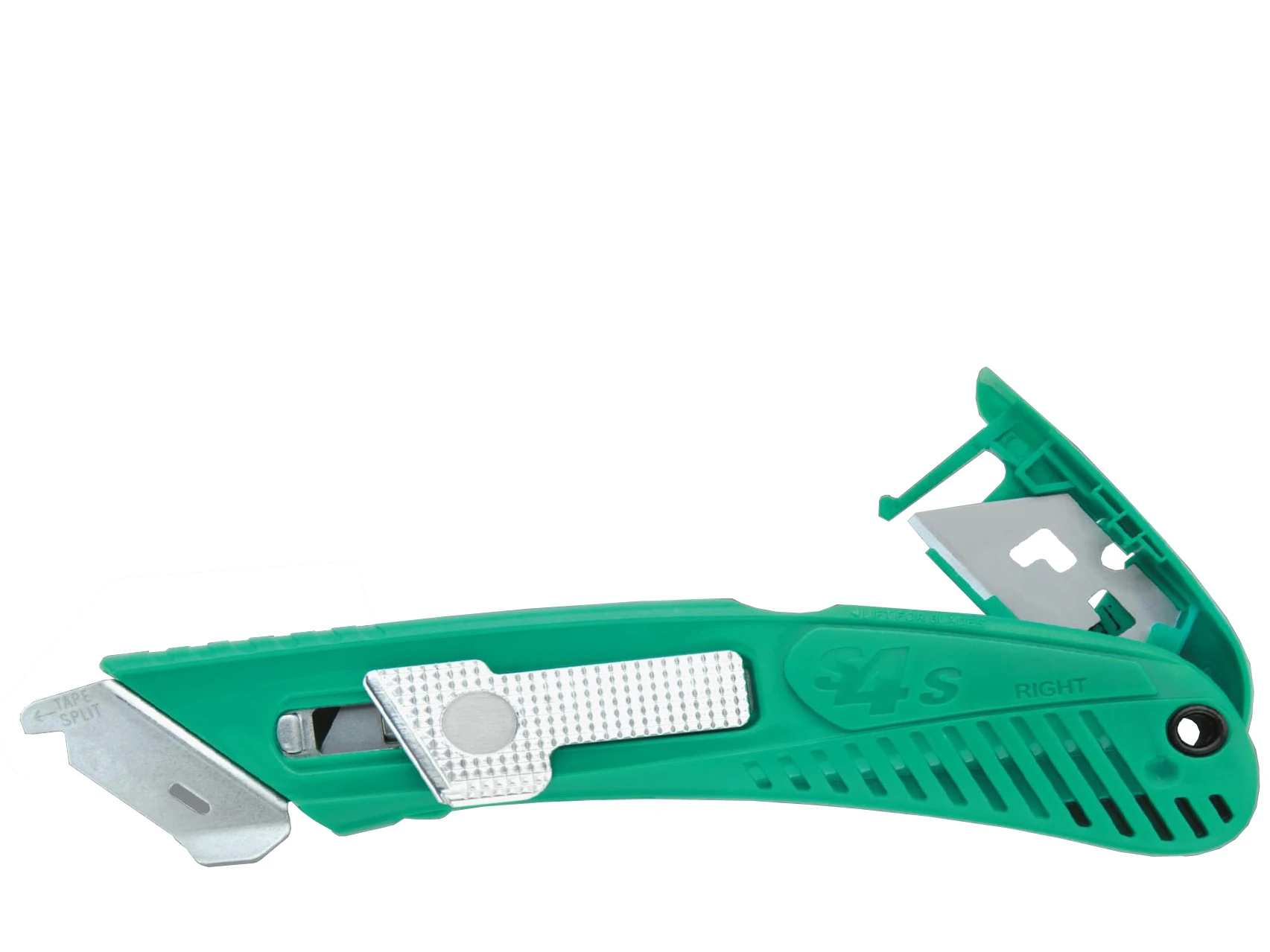 S4SR, PHC Right Handed Spring return Safety Knife with Tape Splitter Green