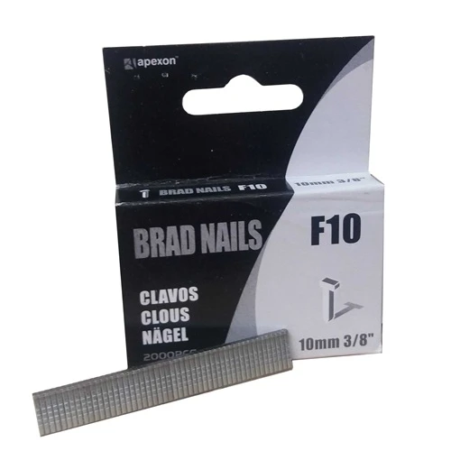 F10 APEXON® 10mm C110 18 Gauge Half Strip Galvanised Brads 2,000pcs/Box