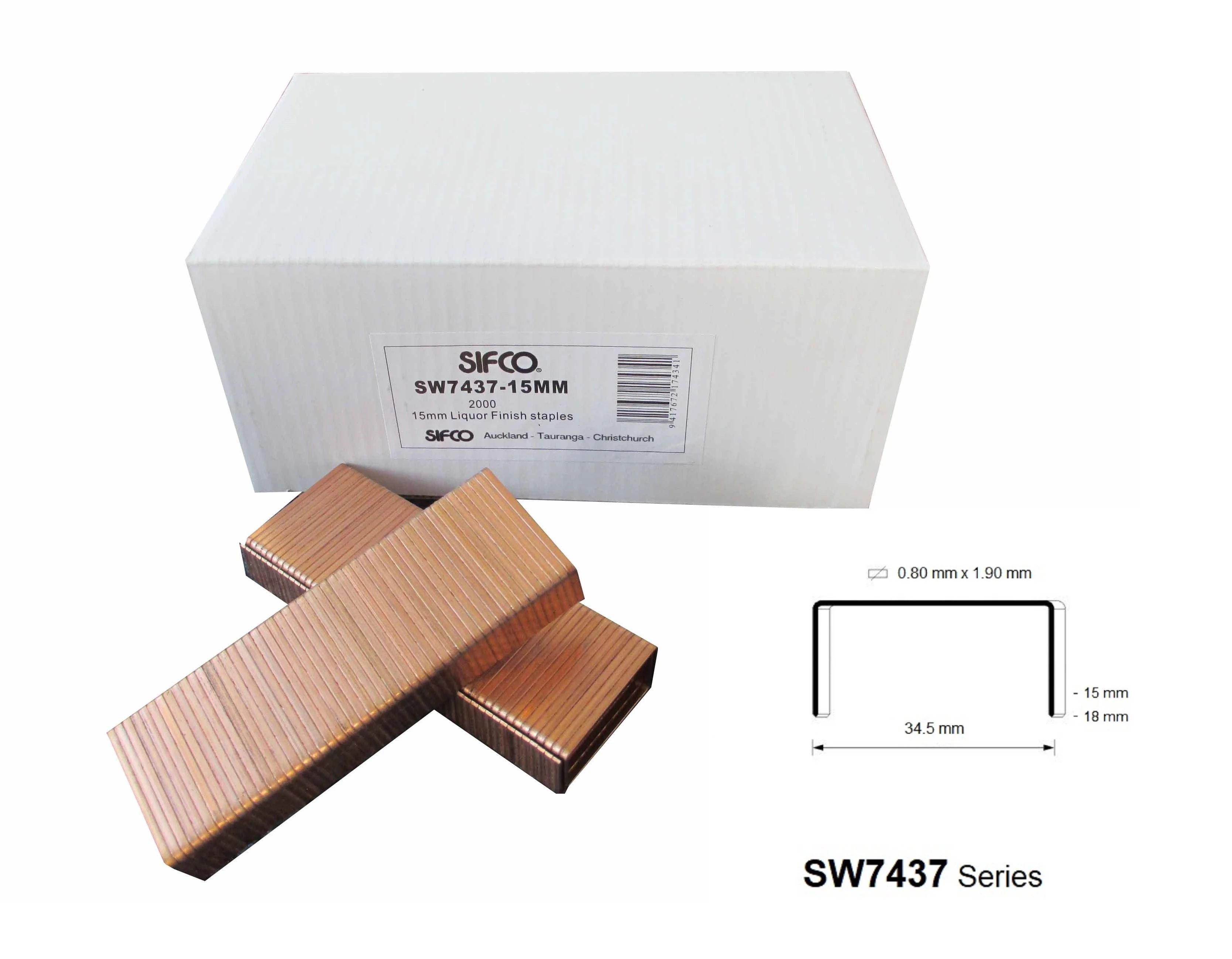 SW7437-15MM SIFCO® 15mm Carton Staple for use in SIFCO® Carton Staplers
