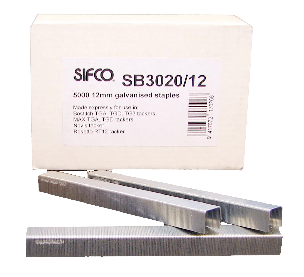 SB3020/12 SIFCO® 12mm Galvanised Staples 5,000pcs/box