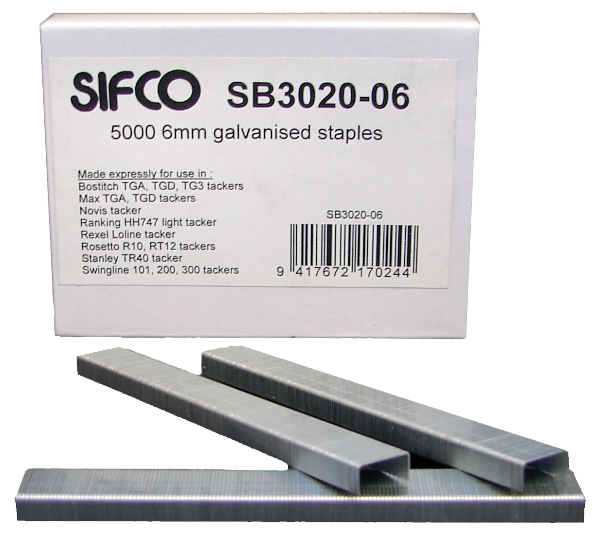 SB3020/6 SIFCO® 6mm Galvanised Staples 5,000pcs/box