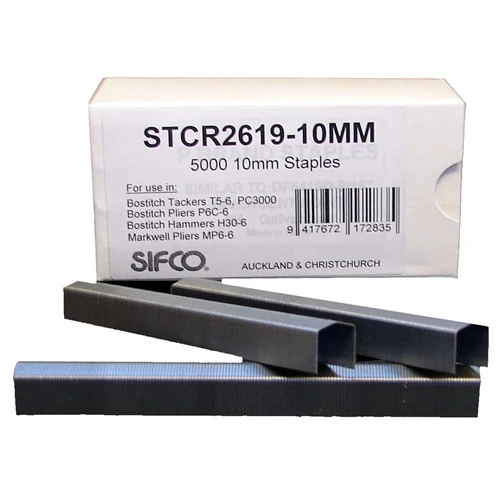 STCR2619-10MM SIFCO® 10mm Fine Wire Raised Crown Galvanised Staples 5,000pcs/Box