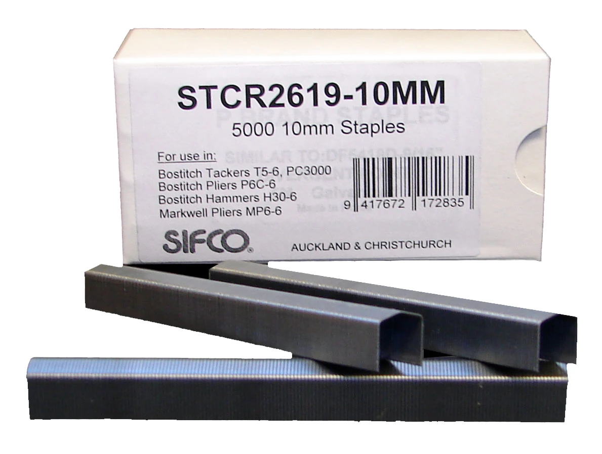 STCR2619-10MM SIFCO® 10mm Fine Wire Raised Crown Galvanised Staples 5,000pcs/Box