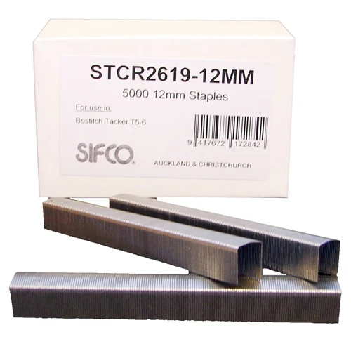 STCR2619-12MM SIFCO® 12mm Fine Wire Raised Crown Galvanised Staples 5,000pcs/Box