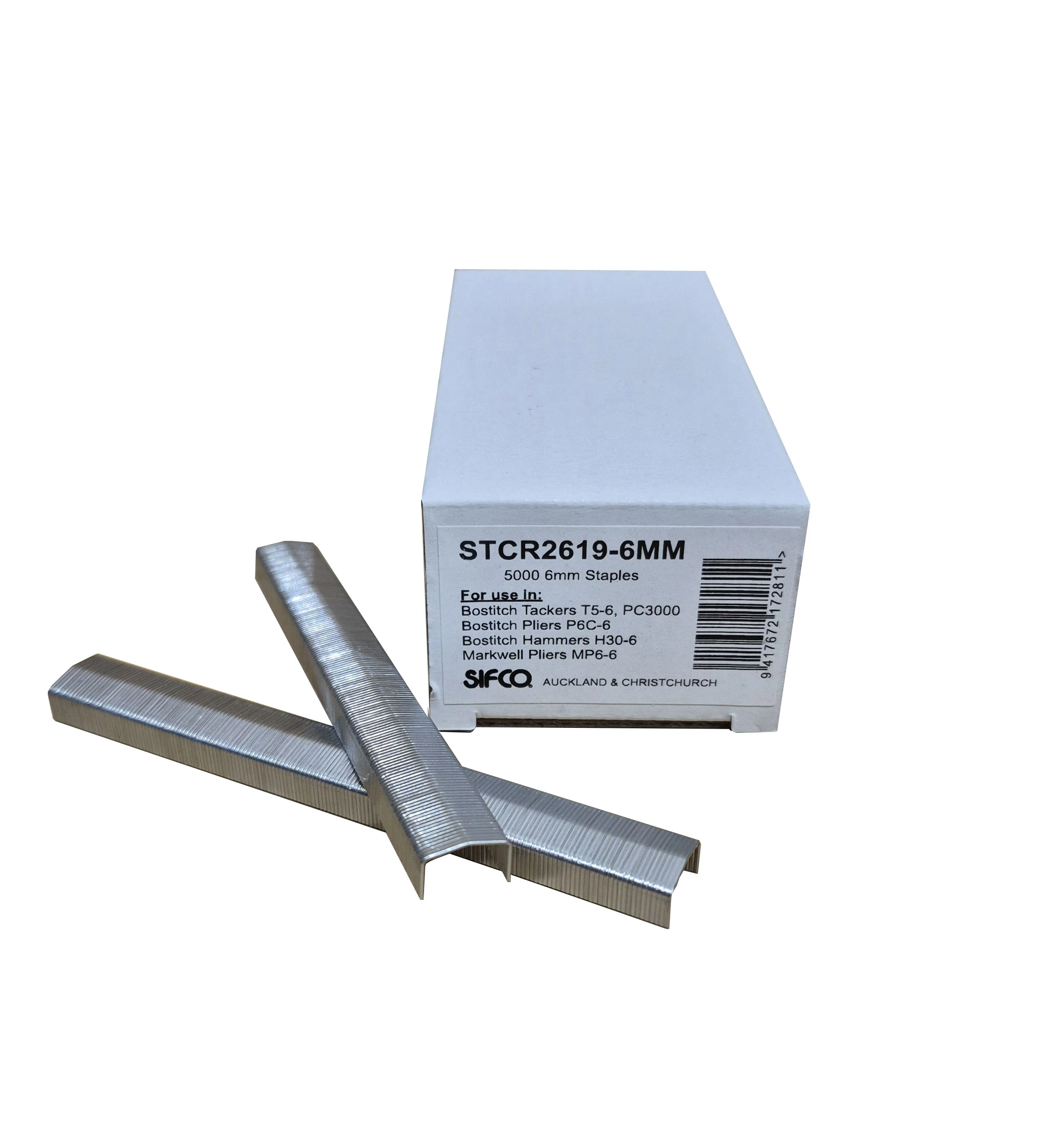 STCR2619-6MM SIFCO® 6mm Fine Wire Raised Crown Galvanised Staples 5,000pcs/Box