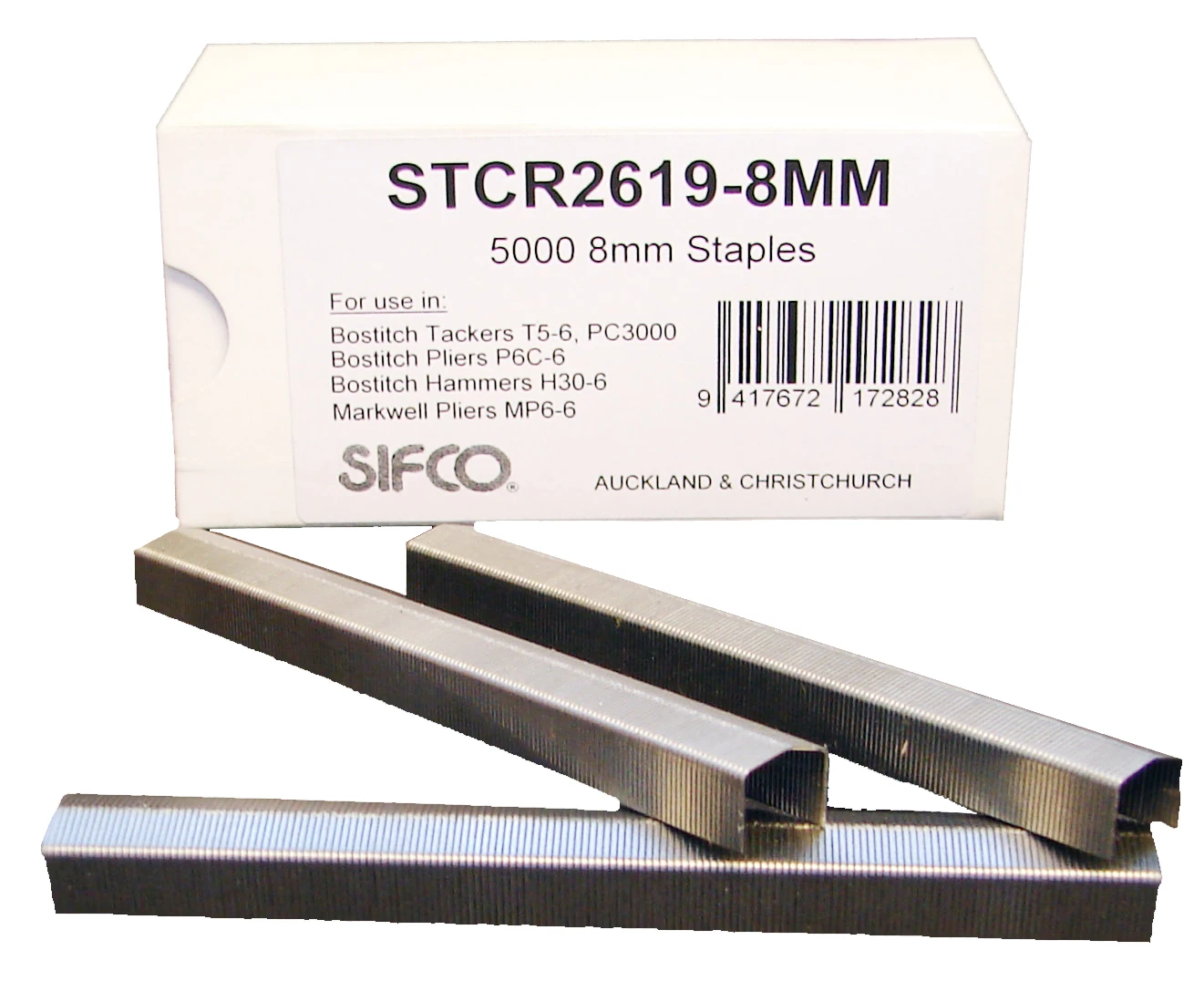 STCR2619-8MM SIFCO® 8mm Fine Wire Raised Crown Galvanised Staples 5,000pcs/Box