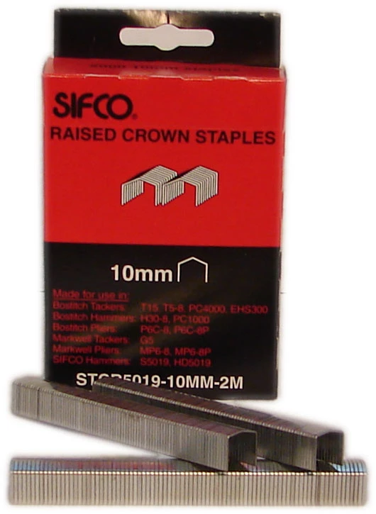 STCR5019-10MM-2M SIFCO® 10mm Galvanised Raised Crown Staples 2,000pcs/Box