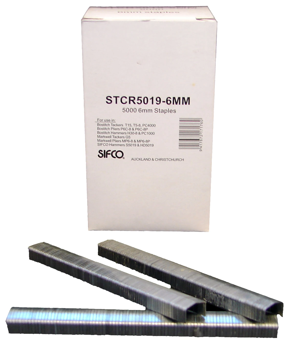 STCR5019-6MM SIFCO® 6mm Galvanised Raised Crown Staples 5,000pcs/Box