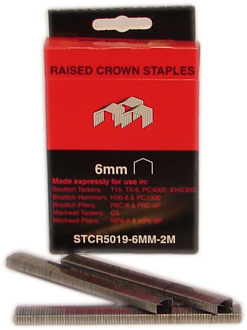 STCR5019-6MM-2M SIFCO® 6mm Galvanised Raised Crown Staples 2,000pcs/Box