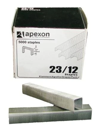 23/12 APEXON 12mm Heavy Duty Office Staples 5,000pcs/Box