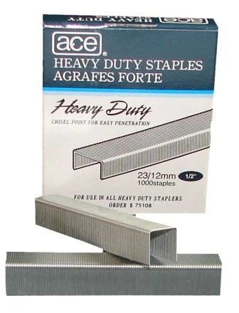 23/12-1M ACE 12mm Heavy Duty Office Staples 1,000pcs/Box