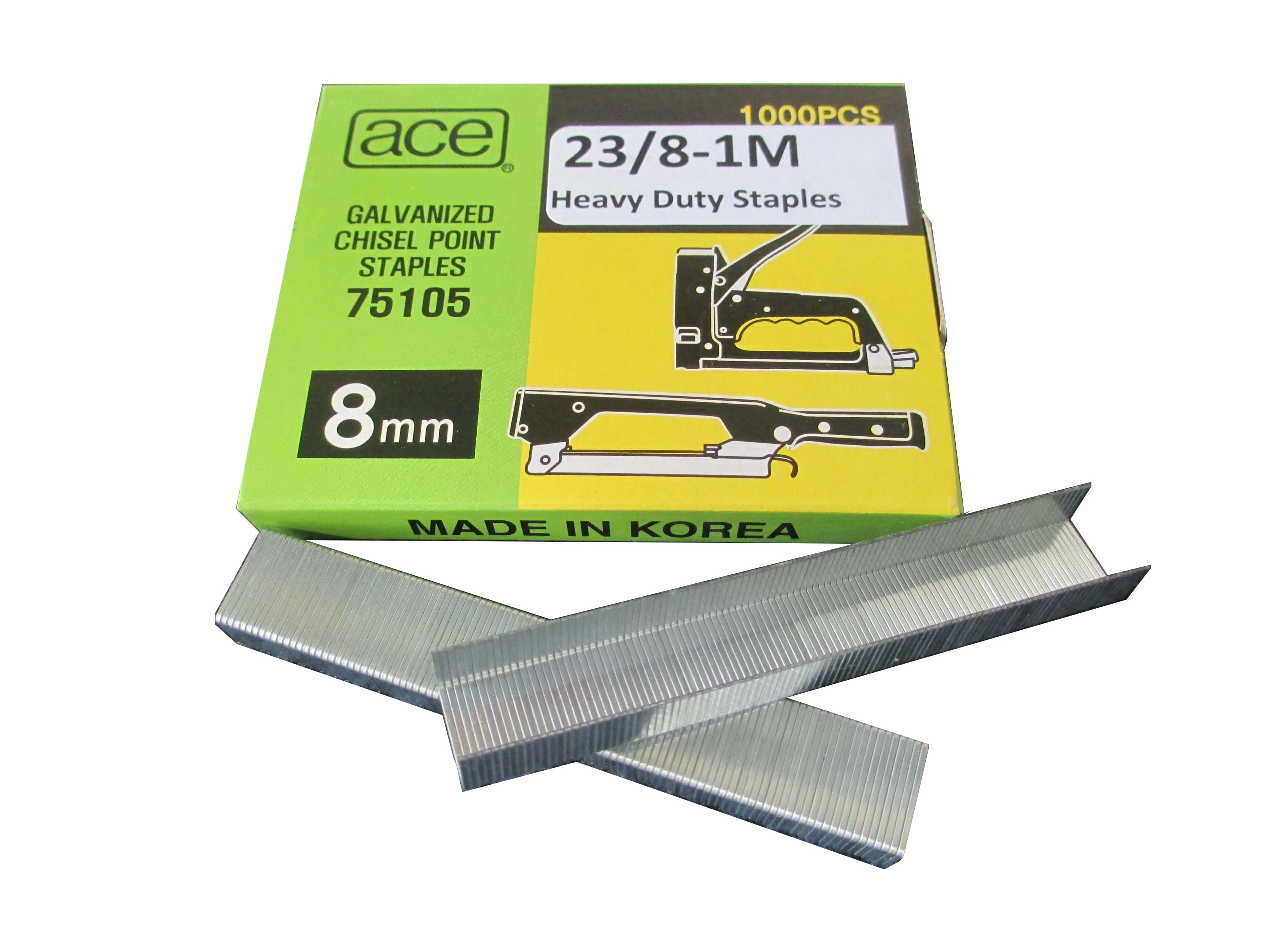23/8-1M ACE® 8mm Heavy Duty Office Staples 1,000pcs/Box