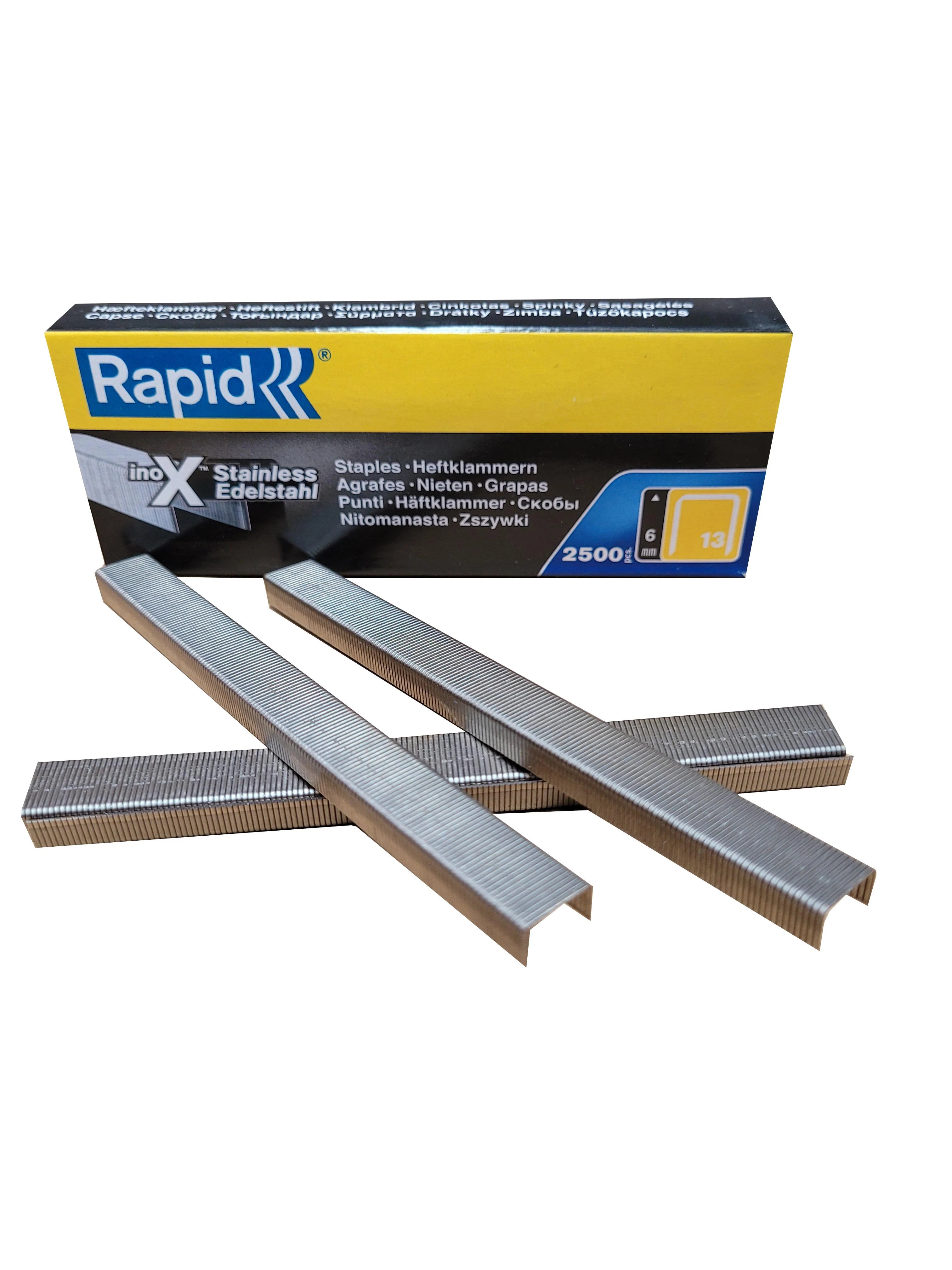 13/6SS RAPID 6mm Stainless Staples 2,500pcs/box
