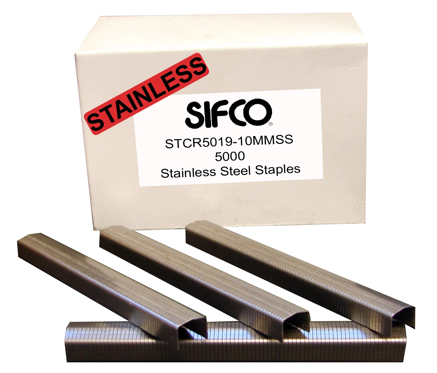 STCR5019-10MMSS SIFCO® 10mm Stainless Steel Raised Crown Staples 5,000pcs/Box