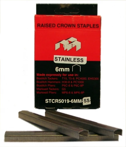 STCR50196MM2MSS SIFCO® 6mm Stainless Steel Raised Crown Staples 2,000pcs/Box