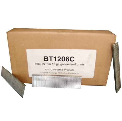 BT1206C SIFCO® 22mm C22 16 Gauge Galvanised Brad Nails 5,000pcs/Box