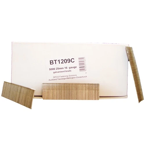 BT1209C SIFCO® 25mm C25 16 Gauge Galvanised Brad Nails 5,000pcs/Box