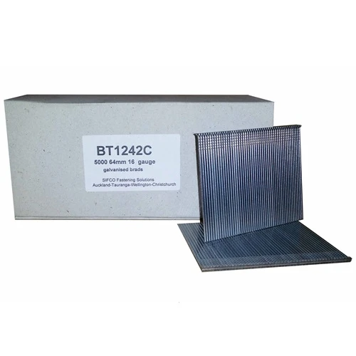 BT1242C SIFCO® 64mm C64 16 Gauge Galvanised Brad Nails 5,000pcs/Box