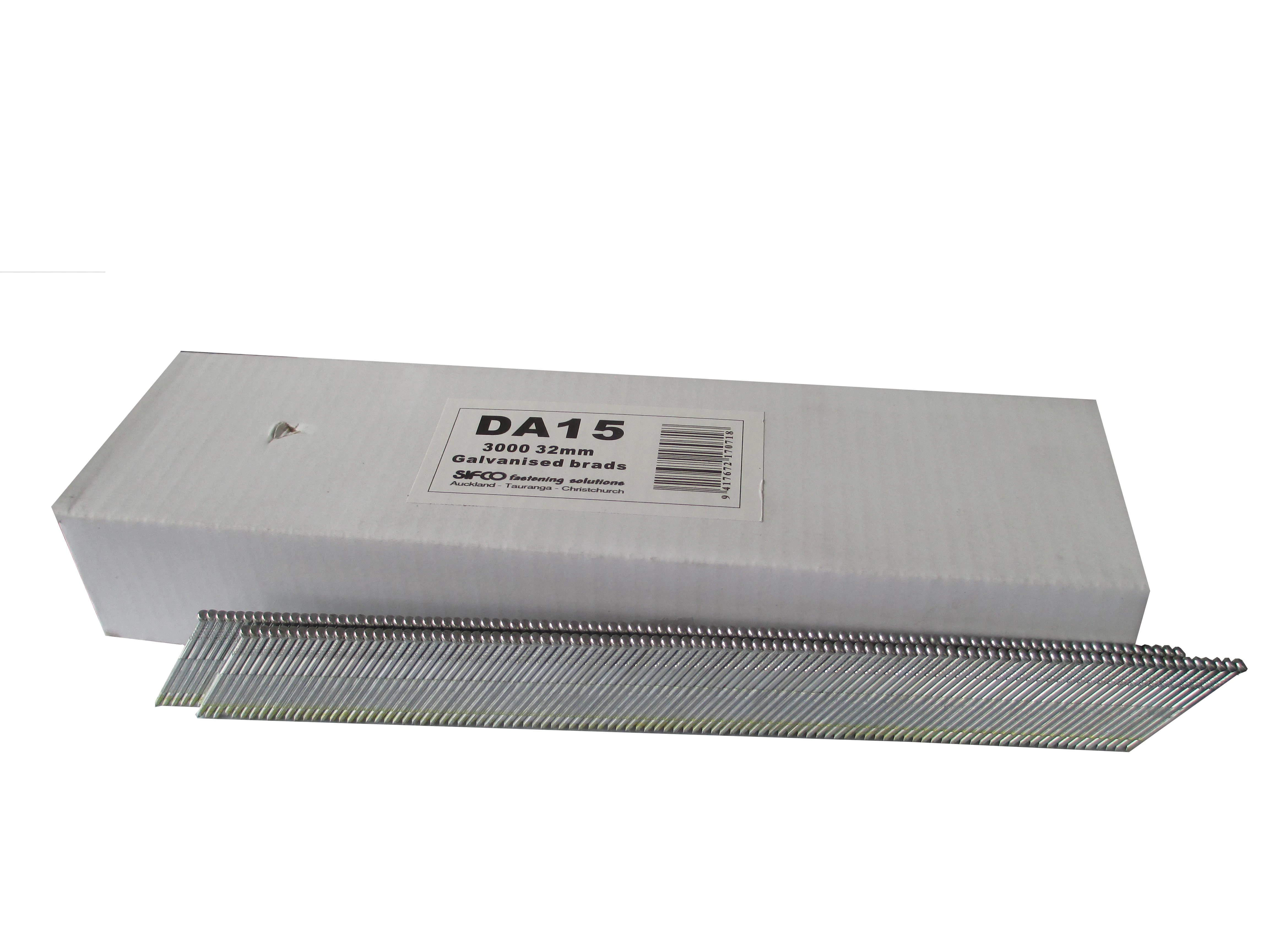 DA15 SIFCO® 32mm 15 Gauge Galvanised Brads 3,000pcs/Box