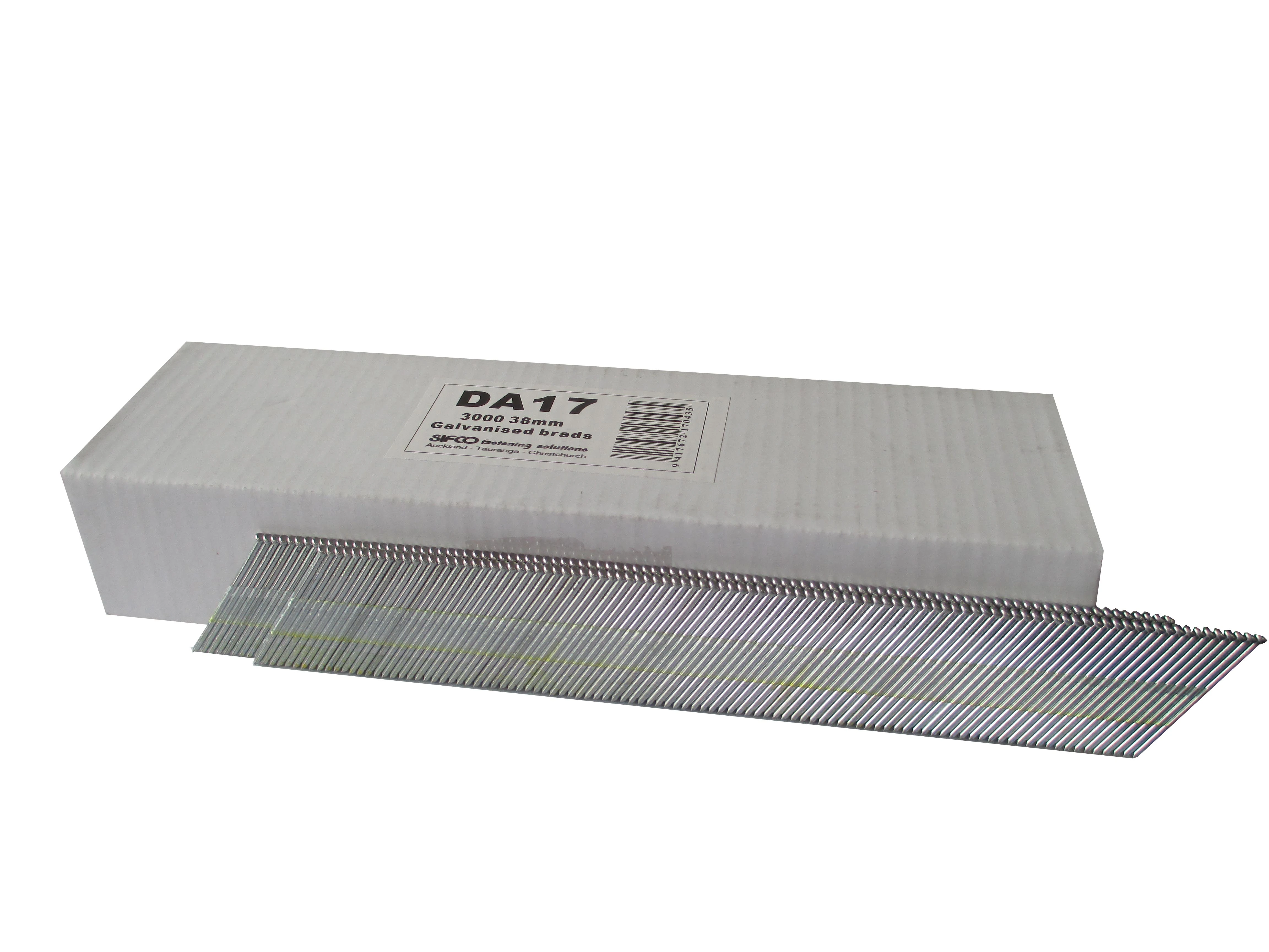 DA17 SIFCO® 38mm 15 Gauge Galvanised Brads 3,000pcs/Box