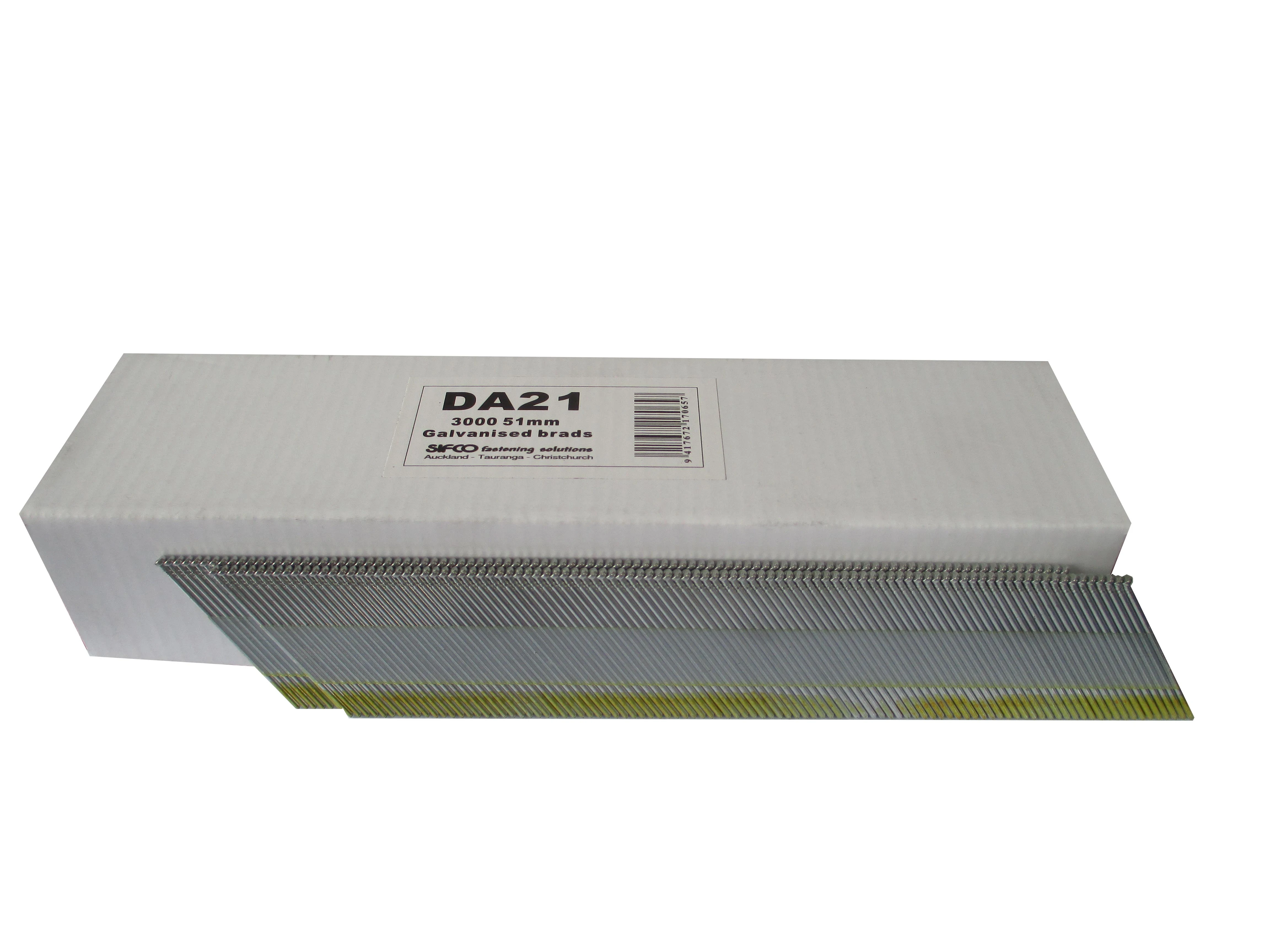 DA21 SIFCO® 50mm 15 Gauge Galvanised Brads 3,000pcs/Box