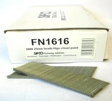 FN1616 SIFCO® 25mm 16Ga. Galvanised Angle Brad Nails 5000pcs/box
