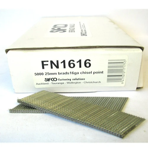 FN1616 SIFCO® 25mm 16Ga. Galvanised Angle Brad Nails 5000pcs/box