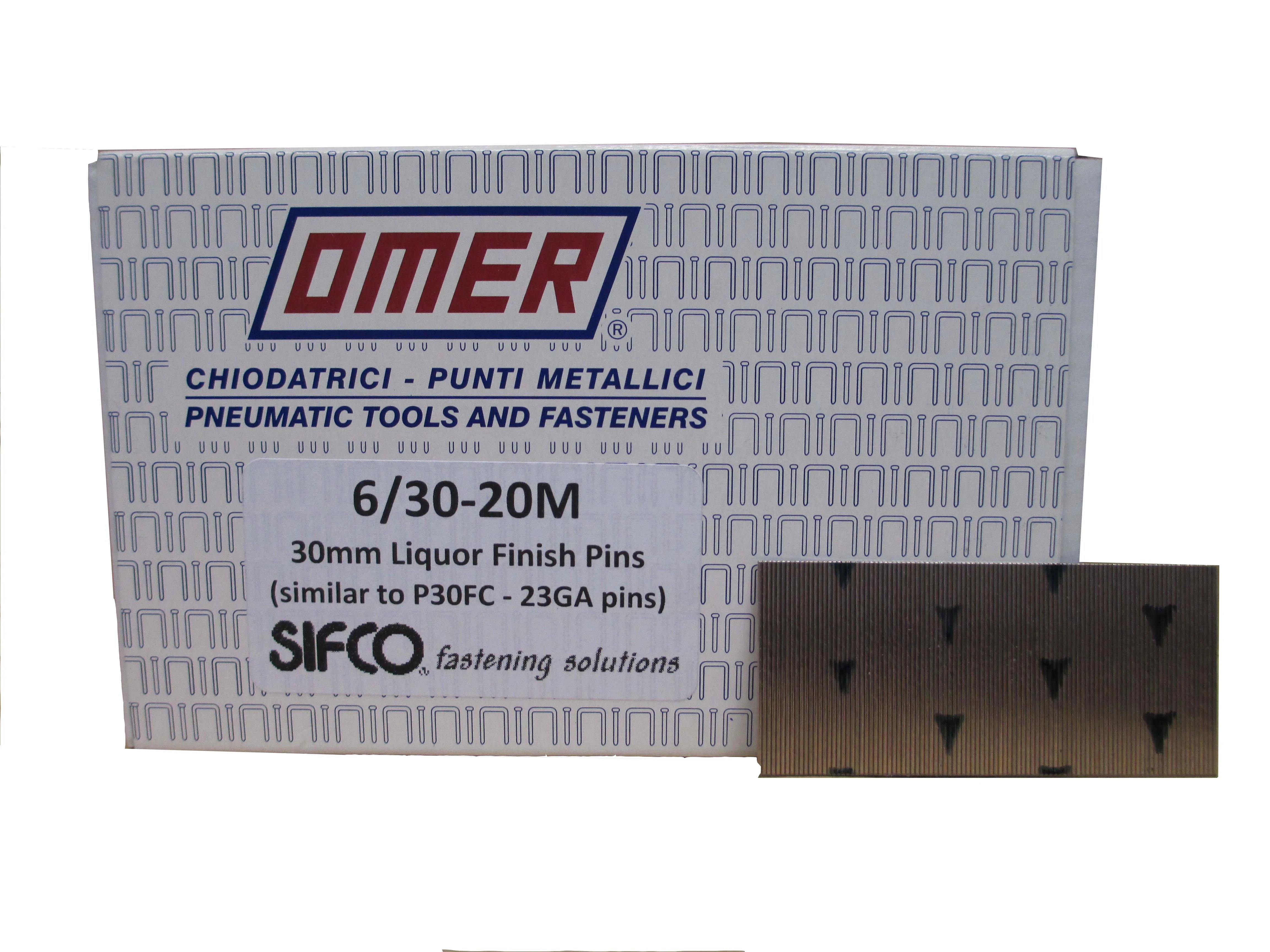 6/30 OMER® 30mm Liquor Finished 23 Gauge Headless Pins 20,000pcs/Box