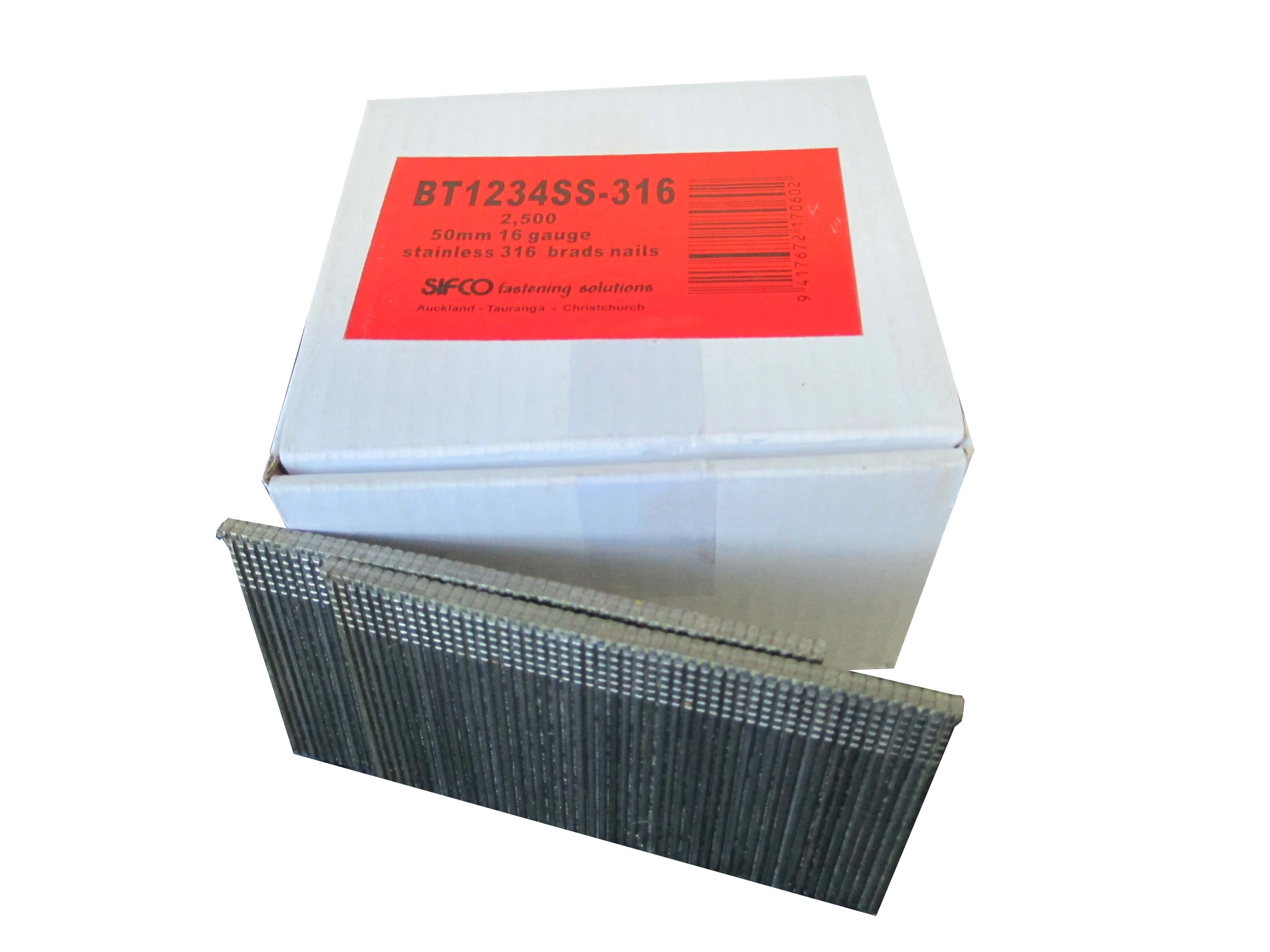 BT1234SS-316 SIFCO® 50mm C50 16 Gauge Stainless Brad Nails 2,500pcs/Box