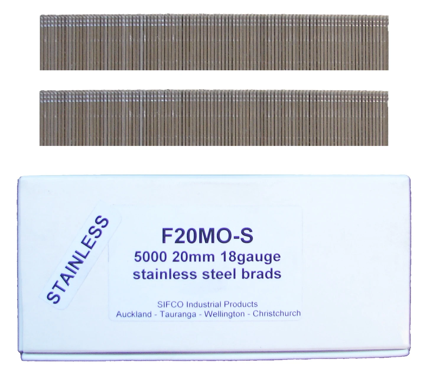 F20M0SS-5M SIFCO® 20mm C120 18 Gauge Stainless Brads 5,000pcs/Box