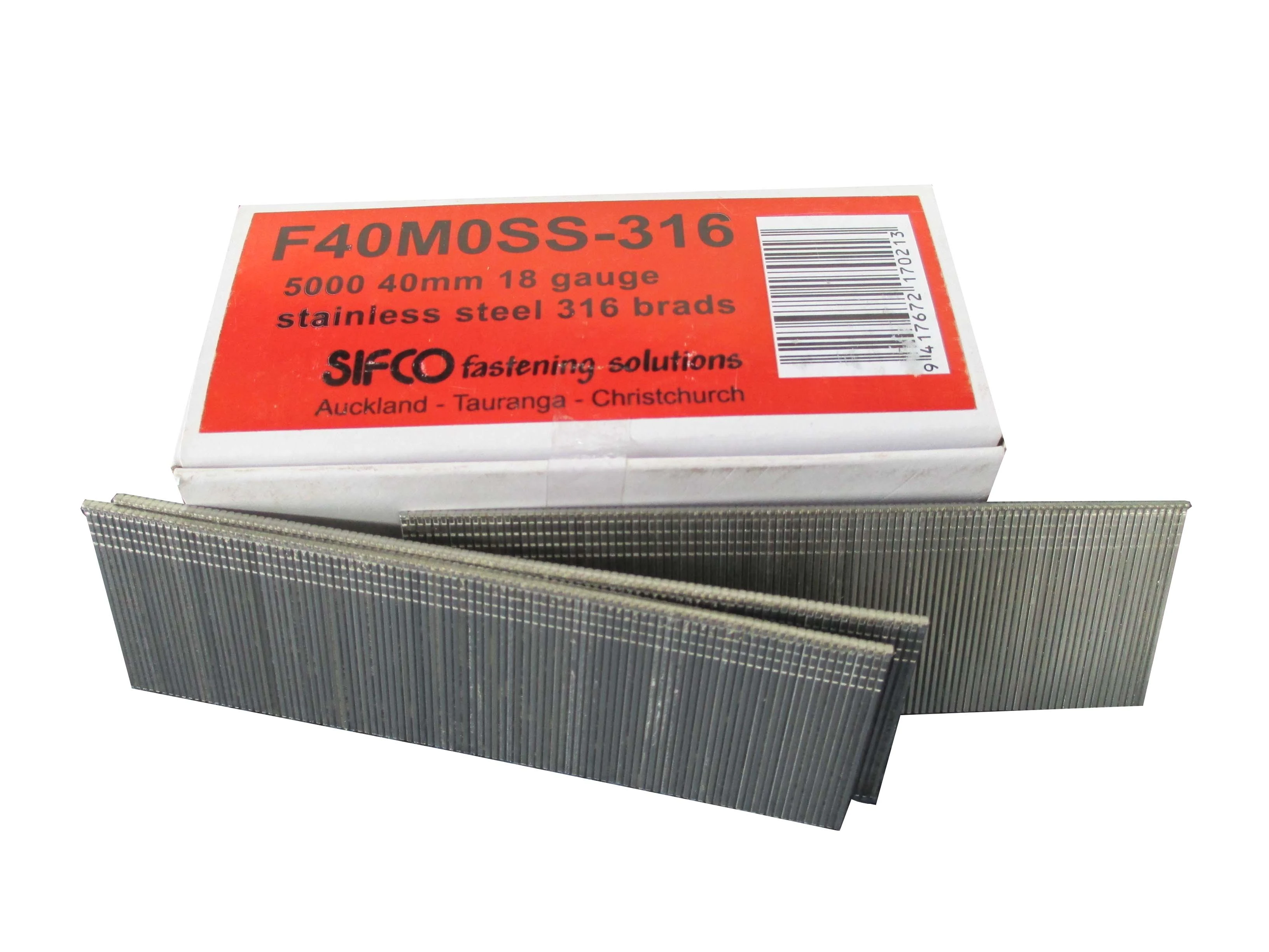 F40M0SS-316 SIFCO® 40mm 18 Gauge Stainless 316 Brads 5,000pcs/Box