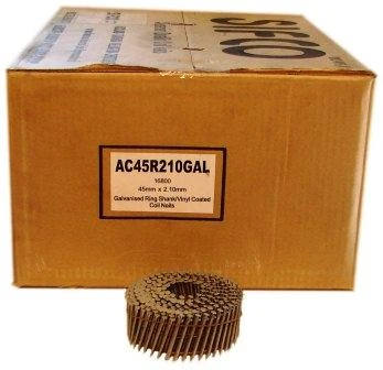 AC45R210GAL SIFCO® 45mm x 2.10mm Galvanised Ring Shank Coil Nails 16,800pcs/Box