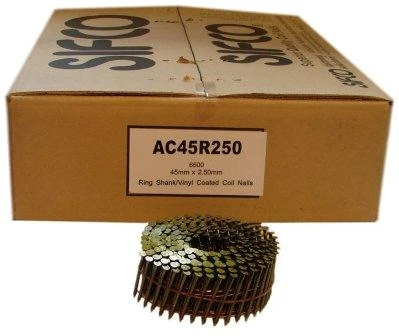 AC45R250 SIFCO® 45mm x 2.50mm Ring Shank Coil Nails 6,600pcs/Box