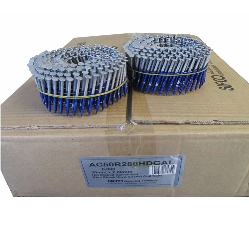 AC50R280HDGAL SIFCO® 50mm x 2.80mm Hot Dip Galvanised Ring Shank Coil Nails 6,000pcs/Box