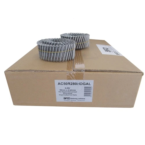 AC50R280HDGAL SIFCO® 50mm x 2.80mm Hot Dip Galvanised Ring Shank Coil Nails 6,000pcs/Box