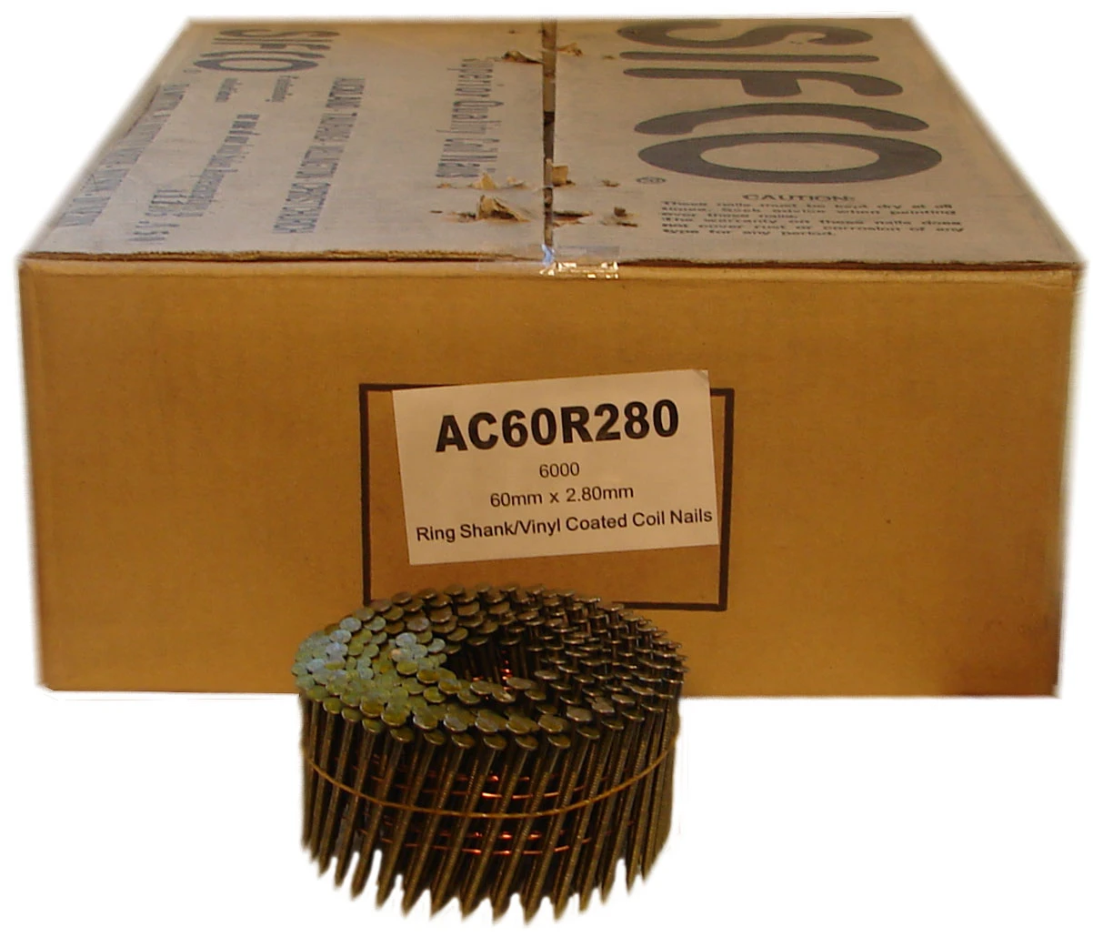AC60R280 SIFCO® 60mm x 2.80mm Ring Shank Coil Nails 6,000pcs/Box