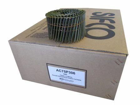 AC75P306 SIFCO® 75mm x 3.06mm Bright Smooth Shank Coil Nails, 5,400pcs/Box