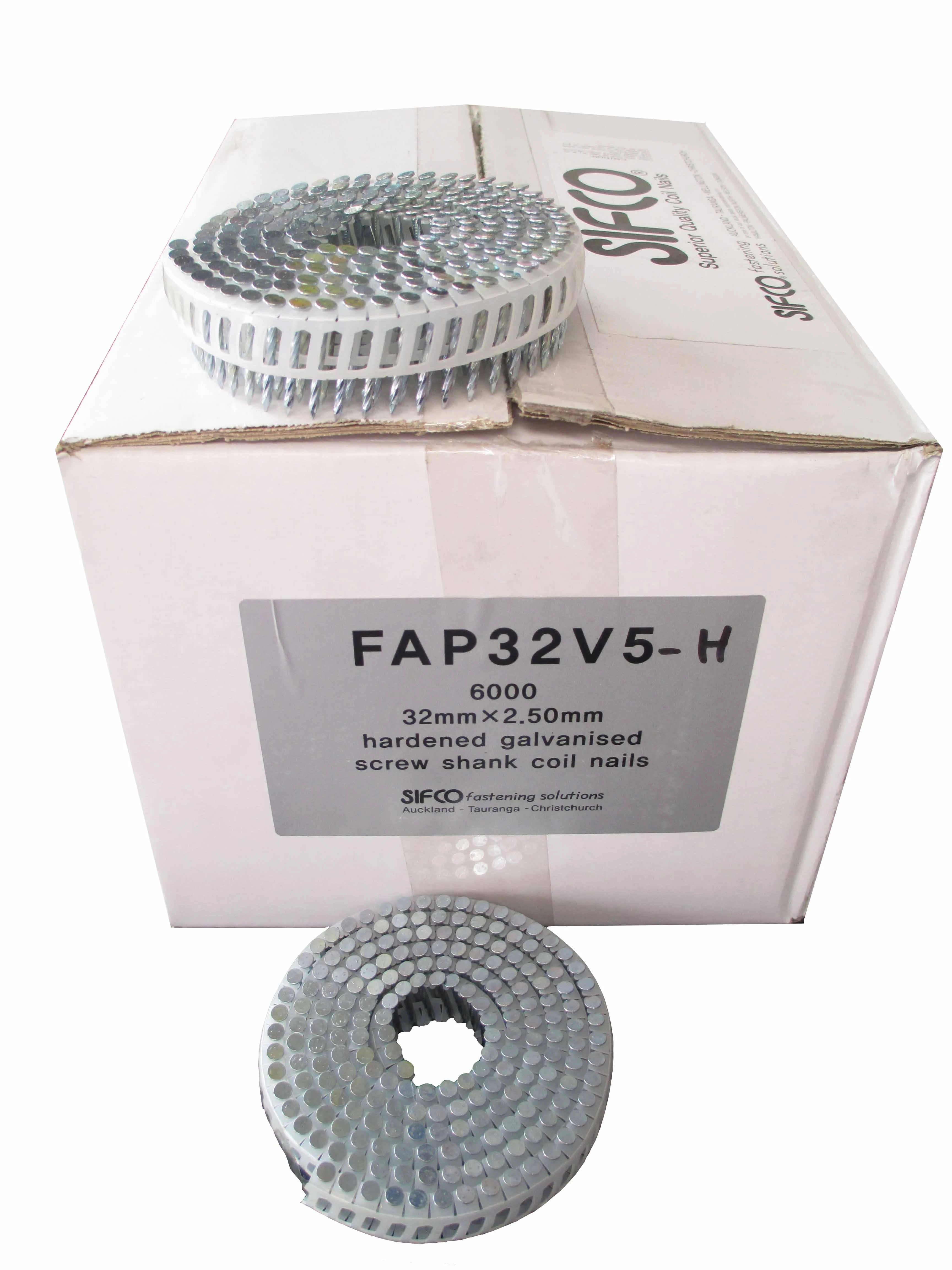 FAP32V5-H SIFCO® 32mmx2.50mm Galvanised Hardened Steel Penetrating Coil Nails 6,000pcs/Box