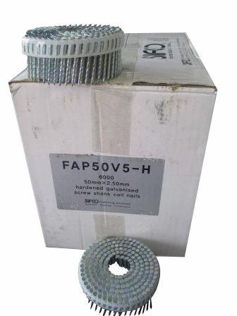 FAP50V5-H SIFCO® 50mmx2.50mm Hardened Steel Penetrating Coil Nails 6,000pcs/Box