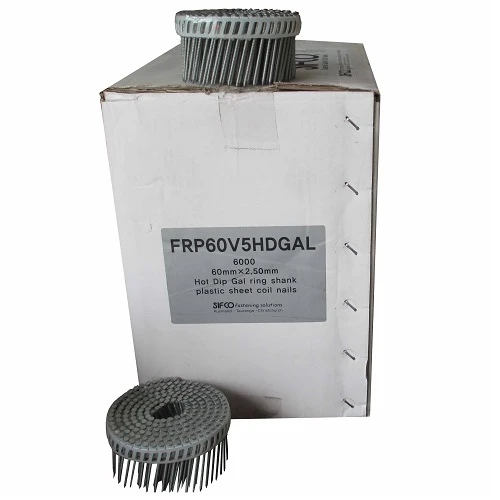 FRP60V5HDGAL SIFCO® 60mm x 2.50mm Hot Dip Galvanised Ring Shank Coil Nail