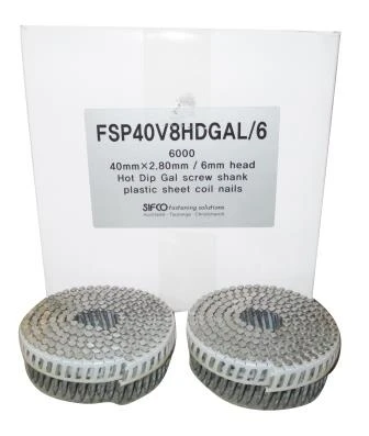 FSP40V8HDGAL/6 SIFCO® 40mm x 2.80mm Hot Dip Galvanised Screw Coil Nail
