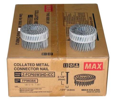 ZFCP65W3HD MAX® 65mm x 3.30mm Galvanised Metal Connector Coil Nails