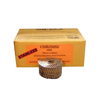 C50R250SS SIFCO® 50mm Stainless Ring Shank Coil Nails