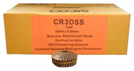 CR3DSS SIFCO® 32mm x 3.05mm Stainless Smooth Shank Roofing Clout Nails 7,200pcs/box