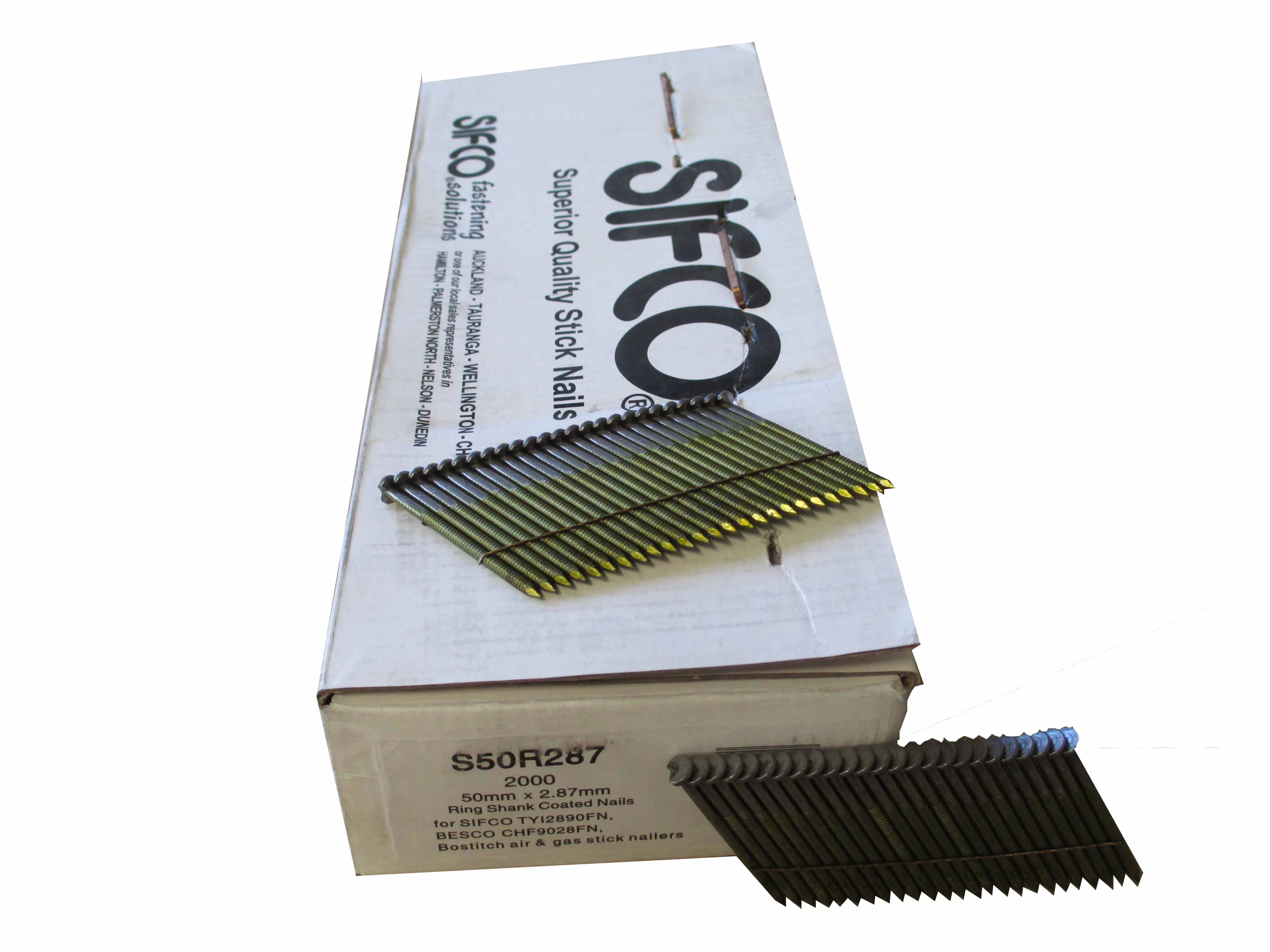 S50R287 SIFCO® 50mm Bright Ring Shank Stick Nails 2,000pcs/box