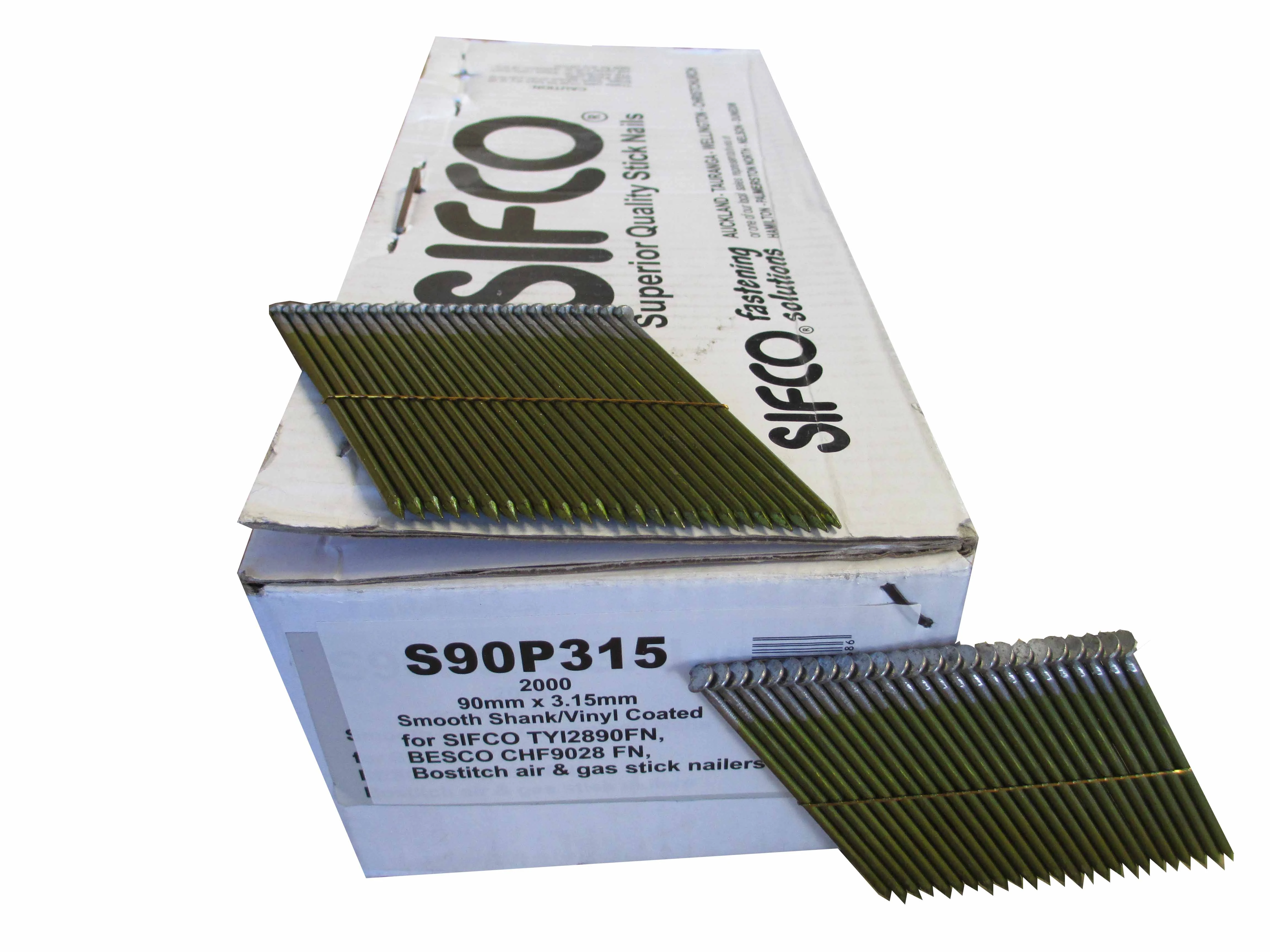 S90P315 SIFCO® 90mm Bright Smooth Shank Stick Nails 2,000pcs/box