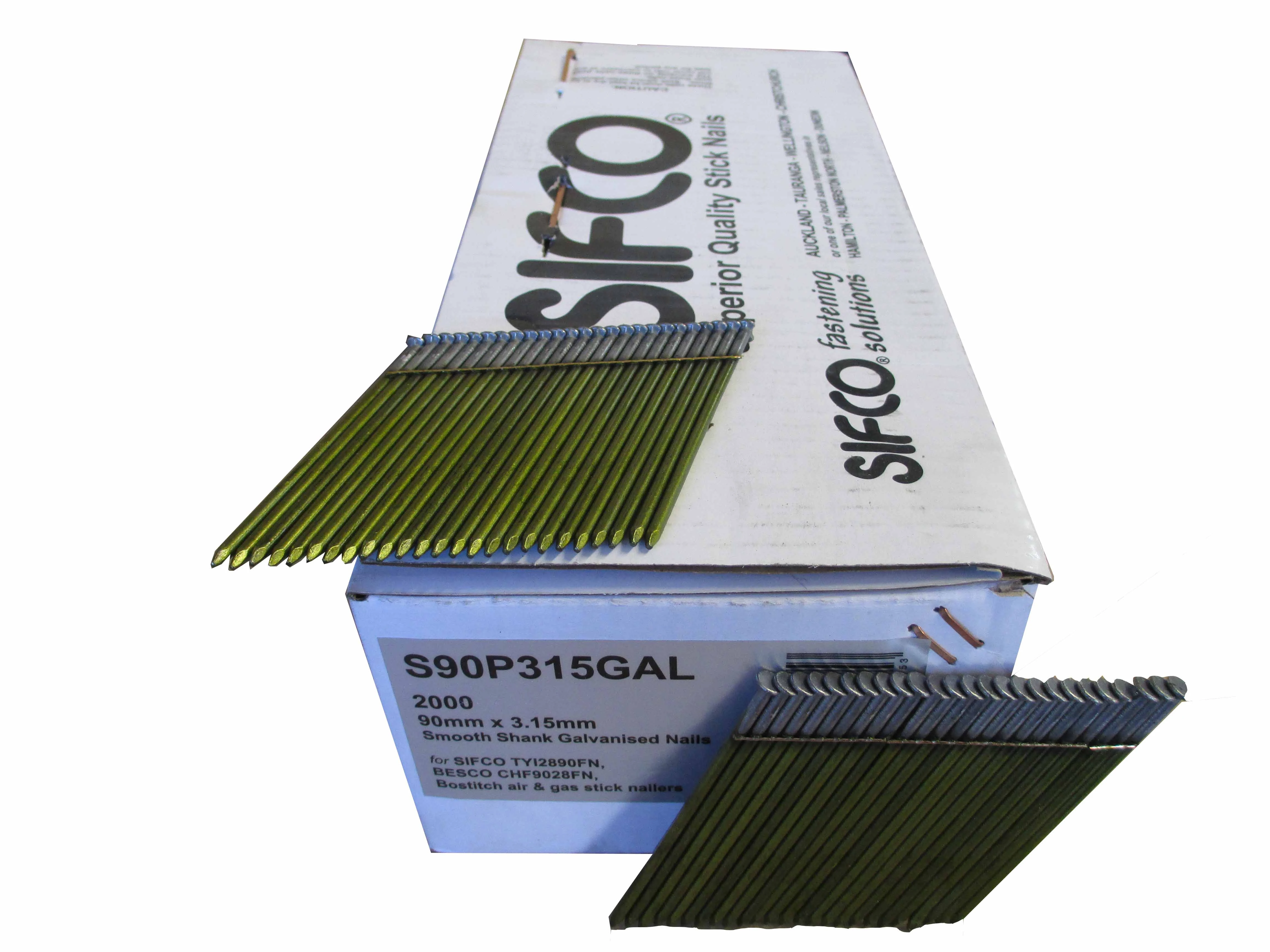 S90P315GAL SIFCO® 90mm Galvanised Smooth Shank Stick Nails 2,000pcs/box